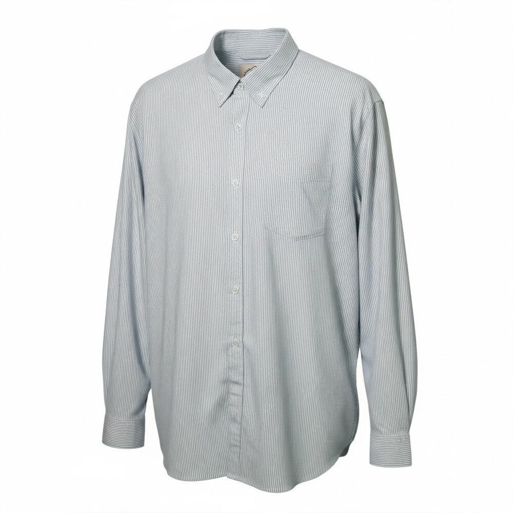St. John’s Bay Classic Fit Button Down Shirt Blue White Stripe Men’s XL